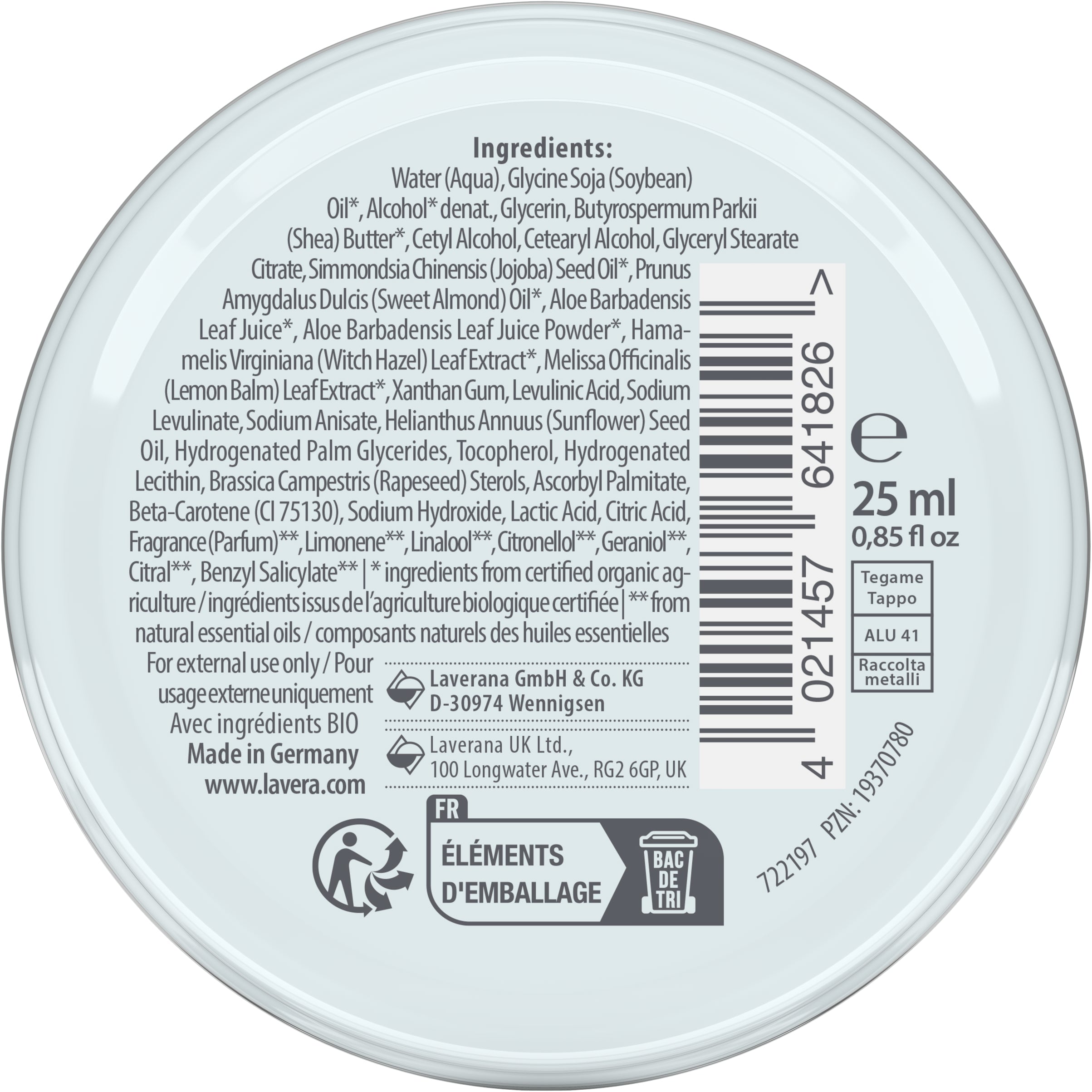 lavera Travel Size basis sensitive Crème