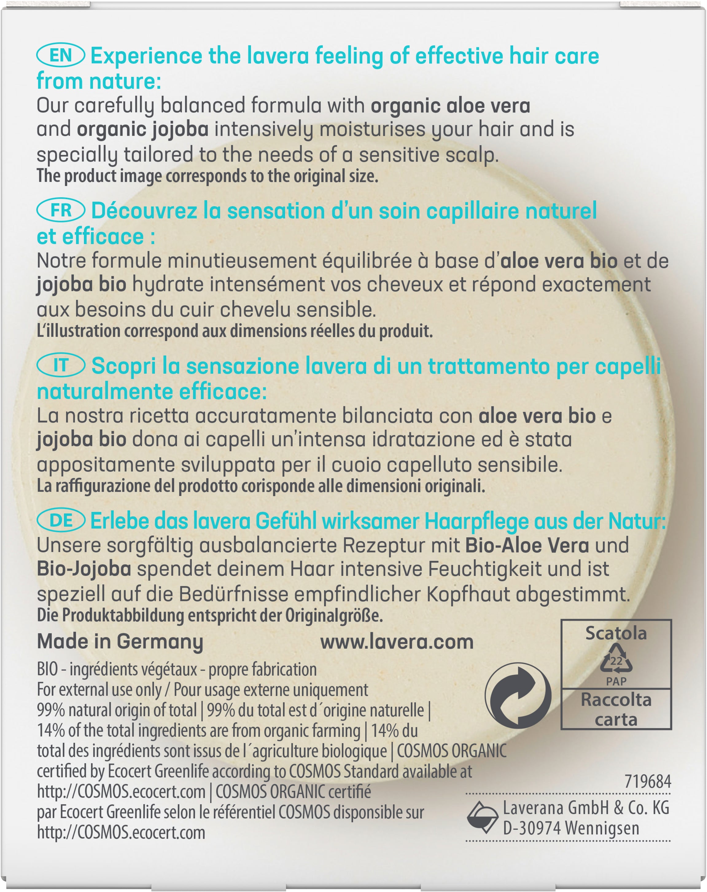 lavera Shampooing solide basis sensitive Hydratation & Soin