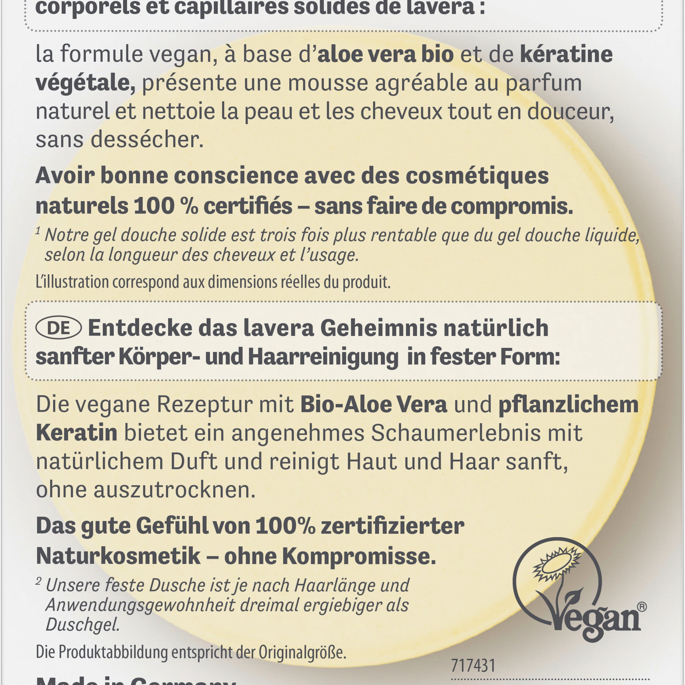 lavera Gel Douche Solide 2 en 1 basis sensitiv