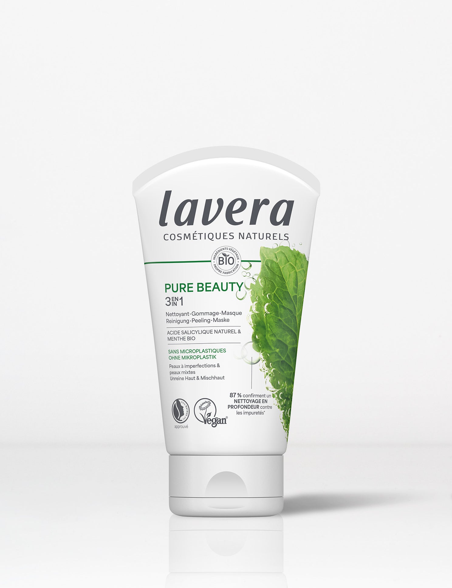 lavera Pure Beauty 3en1 Nettoyant Gommage Masque