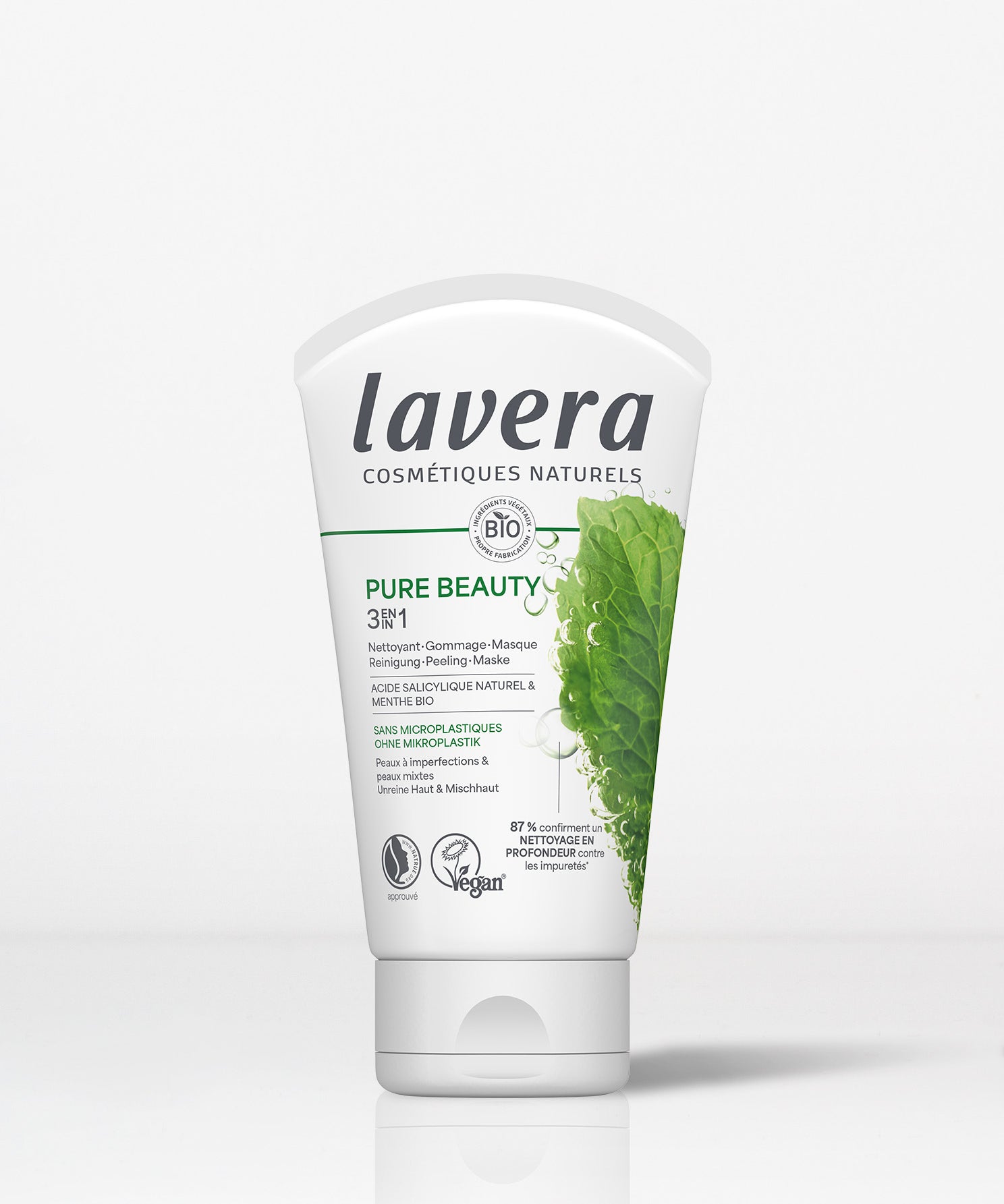 lavera Pure Beauty 3in1 Reinigung Peeling Maske