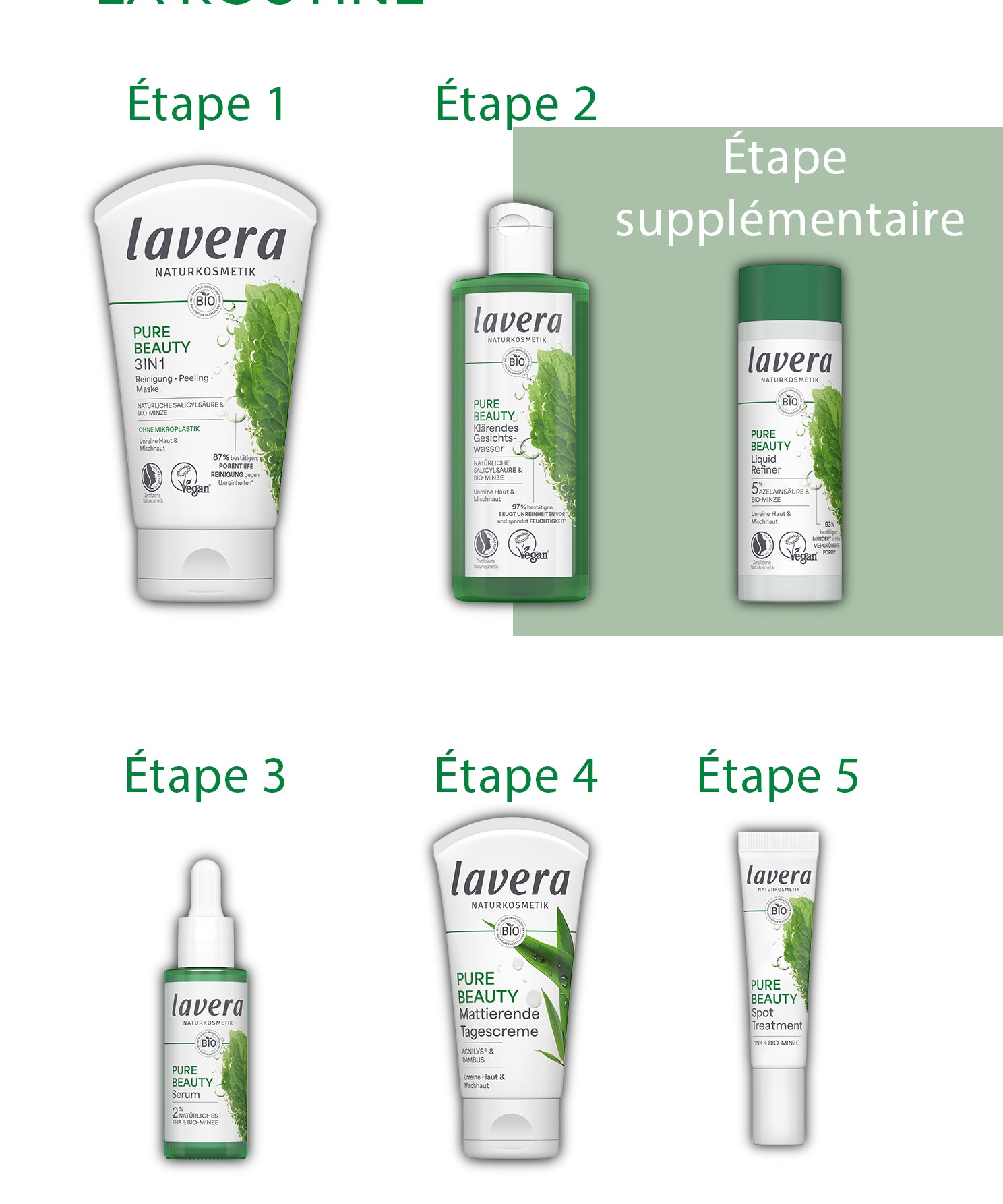 lavera Pure Beauty 3in1 Reinigung Peeling Maske