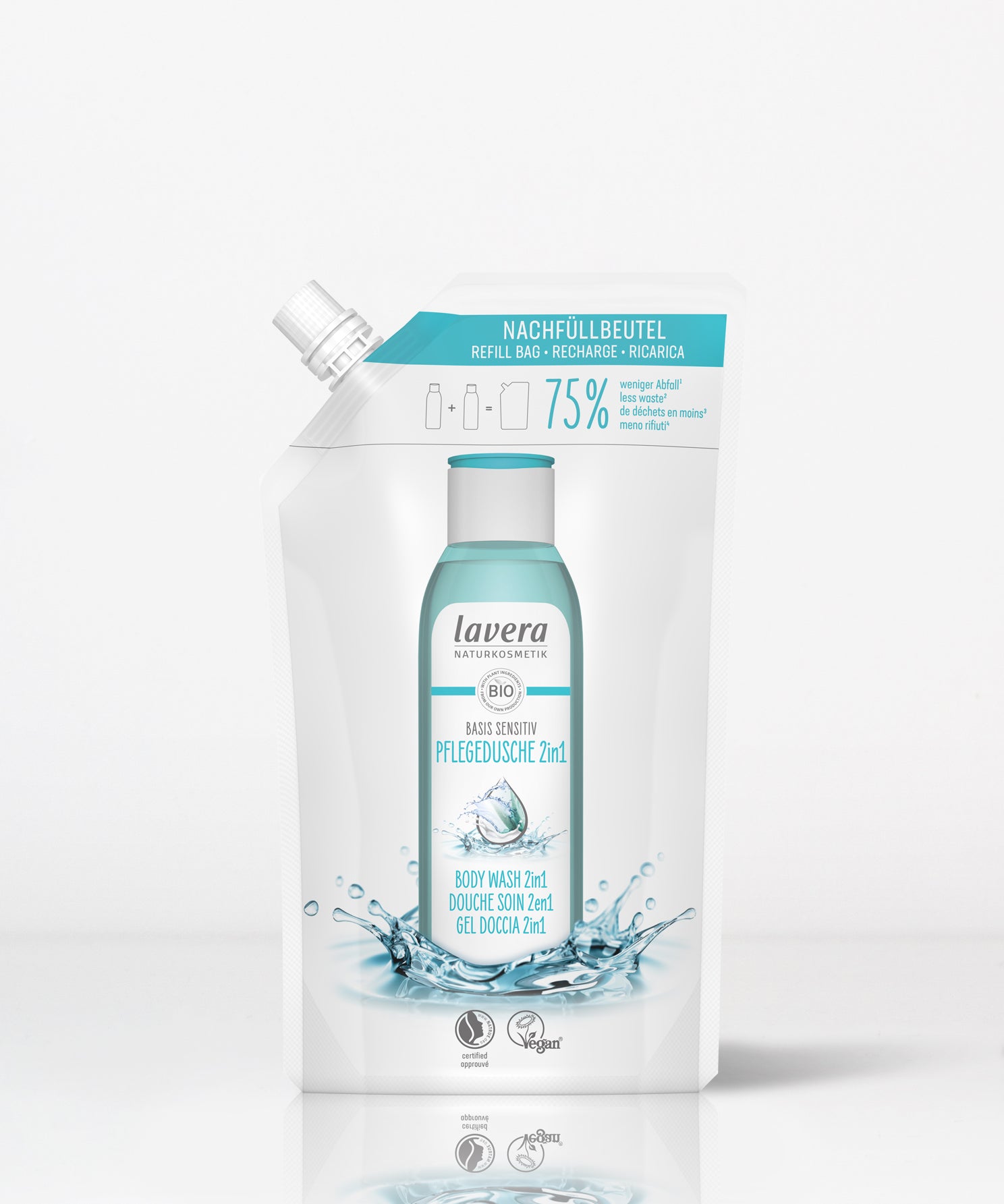 lavera Nachfüllbeutel basis sensitive Pflegedusche 2in1