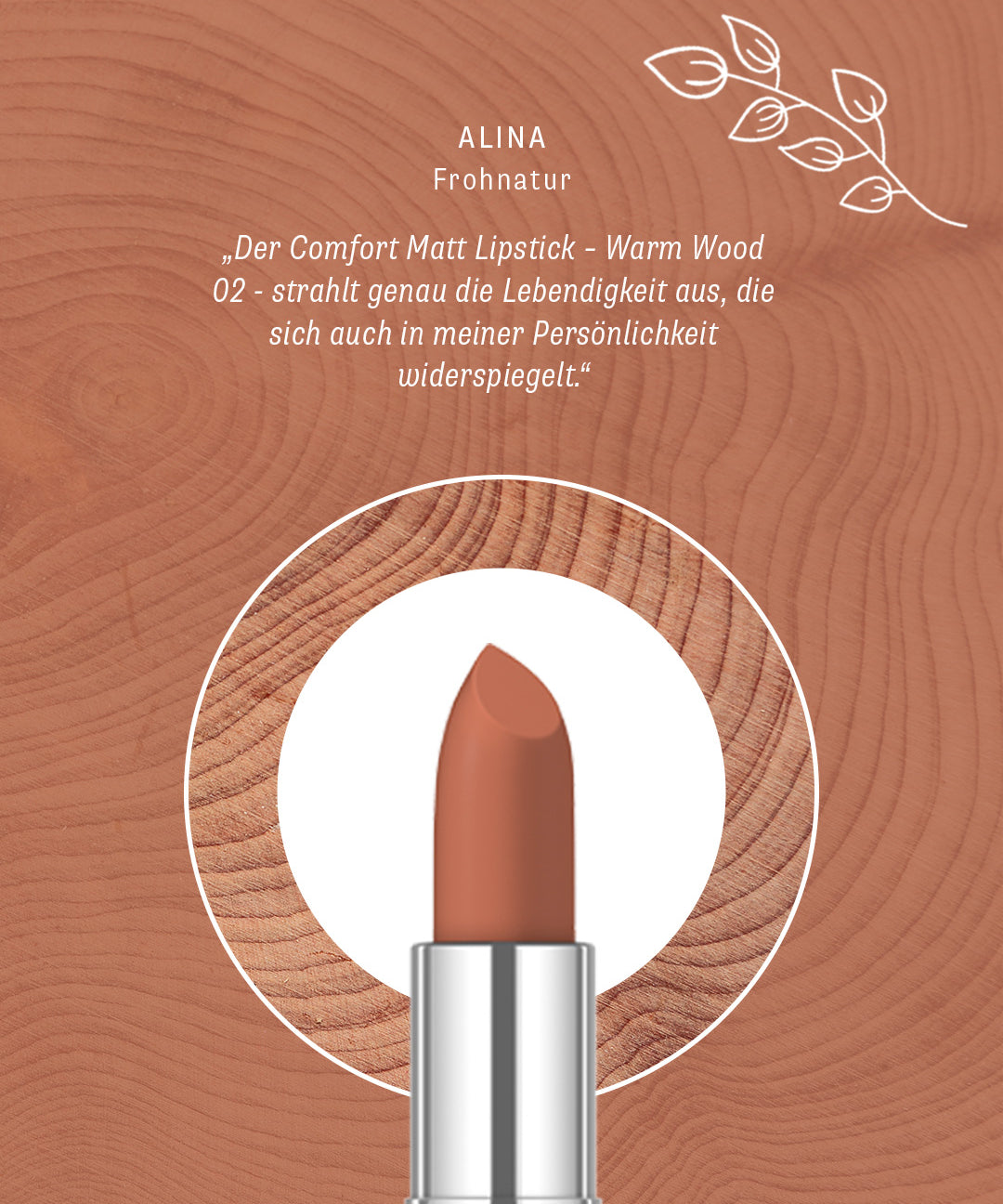 lavera Comfort Matt Lipstick -Warm Wood 02-