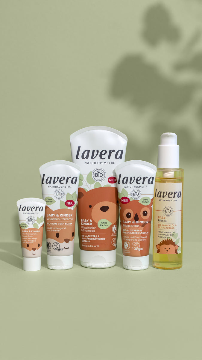 Une sélection des produits lavera Baby&Kinder
