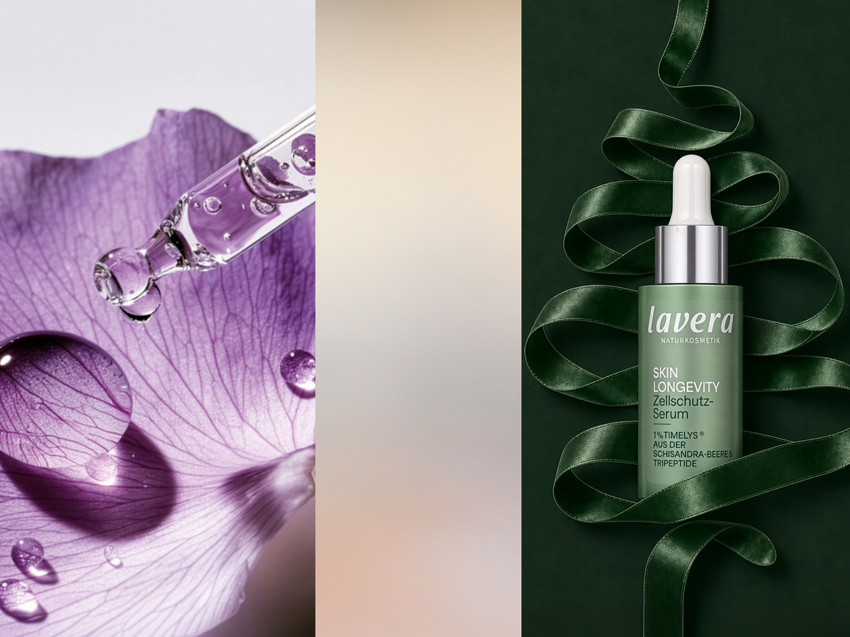 Weihnachtlicher Banner mit dem Skin Longevity Serum