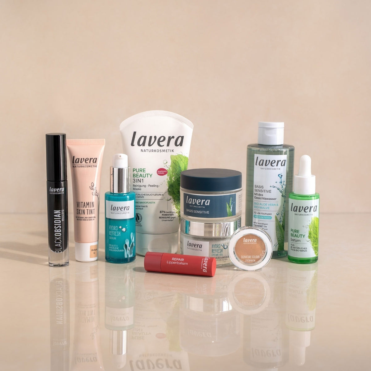 Gamme de produits lavera Soins du visage et maquillage