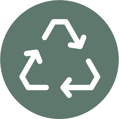 Icône Recycle sur fond vert