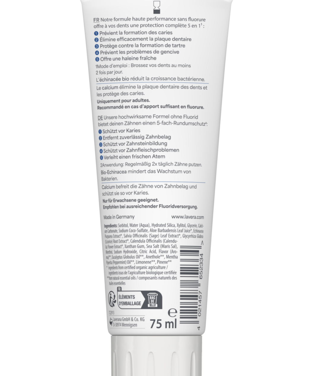 lavera Zahncreme Complete Care Fluoridfrei
