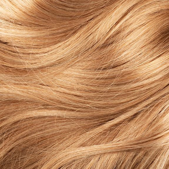 Detailaufnahme von blondem, trockenem Haar